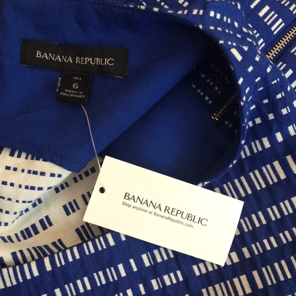 👗🌸Banana Republic Blue Jacquard shift dress ❤️ - Picture 6 of 7